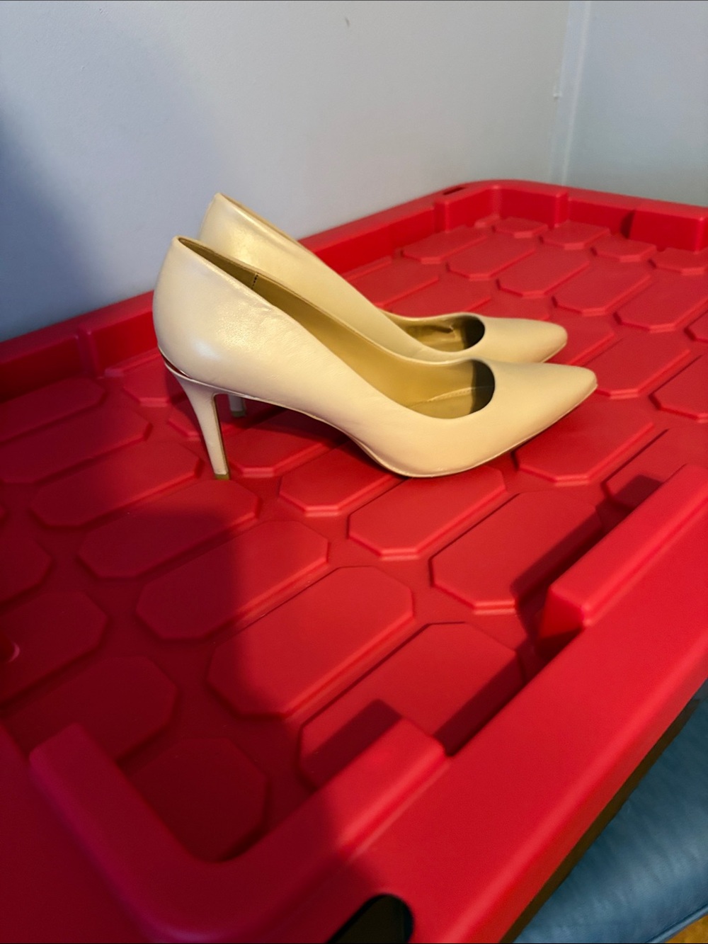 Calvin Klein Beige Pointed-Toe Stiletto Pumps